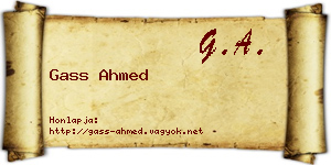 Gass Ahmed névjegykártya
